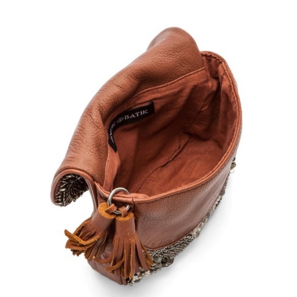 New Antik Batik Sequin Leather Darix Pouch Clutch - Picture 4 of 9